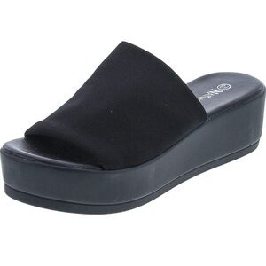 LNWOB NATURE BREEZE Stretchy Slip On Peep Toe Platform Sandal Slide